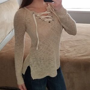 Tied v-neck sweater